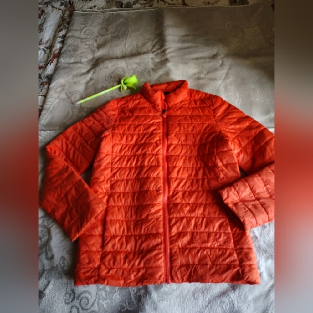 Lands' End Vibrant Orange Quilted Jacket